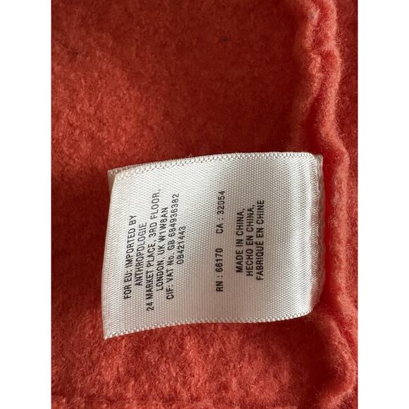 Anthropologie Moth - Boiled Wool Cowl Neck Coat - XS - Soft Coral, Textured Chic - Picture 5 of 16